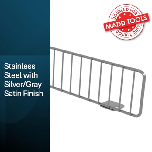 25 Pack Stainless Steel Wire Shelf Divider Front Fence for 48" W Retail Shelves, Compatible with Lozier and Madix Gondola Shelving, Silver 3" H by MADD TOOLS DOUBLE D FOR DOUBLE DUTY - Image 3