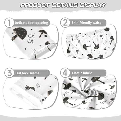 Gothic Mushroom Girls Leggings,Workout Leggings for Girls Toddler Athletic Leggings Size for 3-10T3