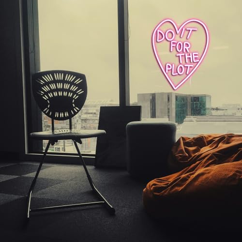 Image of Do It For The Plot Neon Sign Dimmable Pink Words Neon Light for Wall Decor USB Led Heart Neon Light Sign for Bedroom Living Room Wedding Party Bar Neon Sign