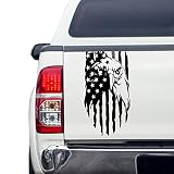 Hsdiokl Eagle American Flag Truck Decal,Black American Flag Tailgate Decal for Trucks,Hood Decal for