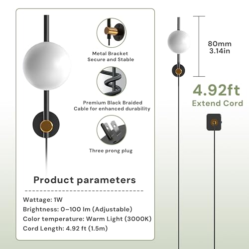 Image of L LOHAS LED Night Lights Plug into Wall, Dimmable Night Light, Dusk to Dawn Sensor, 0-100LM Adjustable Brightness, Soft White 3000K Globe Shade Milky Nightlight with 4.92ft Cord for Bathroom, Hallway
