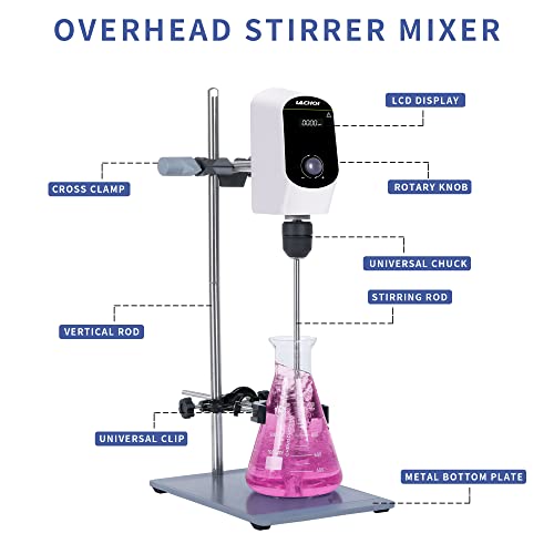 Lachoi AB-6 Electric Overhead Stirrer Mixer 100-2000Rpm Max.20L(H₂O) Lcd Display Digital Overhead Stirrer Mixer 10000Mpas Powerful Lab Stirrers Mixer thumb #6
