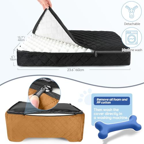 GL GLENSLAVE Hunde Autositze für mittlere/große, Hundesitz für Hunde unter 22Kgs oder 2 kleine, Abnehmbarer und waschbarer Autositz für Haustiere, Große Hundeautositz(Schwarz/Braun)