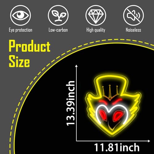 Image of Hellva Neon Anime Stolas Demon Neon Sign, Dimmable USB Powered Light for Wall Decor, Cartoon Owl Neon for Bedroom, Game Room, Living Room, Party Decoration, Gift for Anime Fans