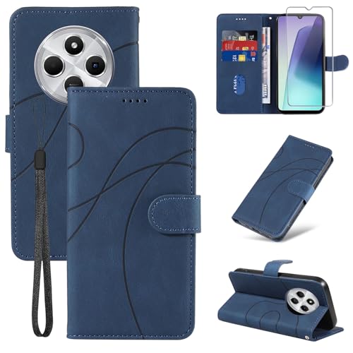 Handyhülle für Xiaomi Redmi 14C Hülle und 1 Stück Panzerglas Schutzfolie, Premium PU Leder Flip Case Magnet Kartenfach Standfunktion Schutzhülle für Xiaomi Redmi 14C 14 C - Blau Handyhülle für Xiaomi Redmi 14C Hülle und 1 Stück Panzerglas Schutzfolie, Premium PU Leder Flip Case Magnet Kartenfach Standfunktion Schutzhülle für Xiaomi Redmi 14C 14 C - Blau