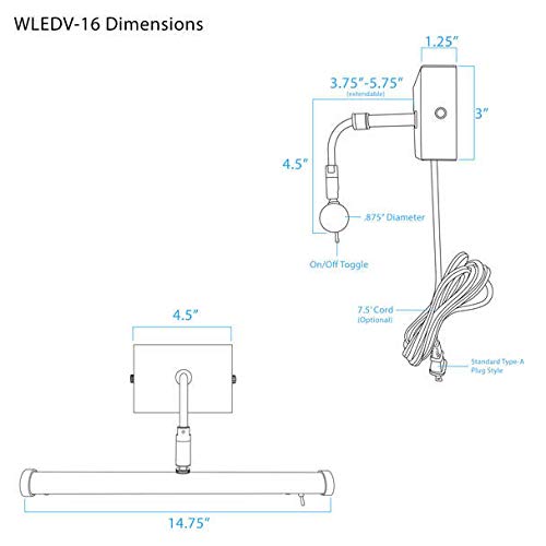 Cocoweb 16" Wall Mounted Slim Line Picture Light In Satin Nickel #TOP2