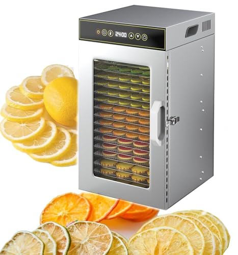 Image of Commercial Dryer Fruits Vegetables Baking Dryer with 18 Layers with 24H Timer & 30-90℃ Temperature Control for Grains Herbs Mushrooms