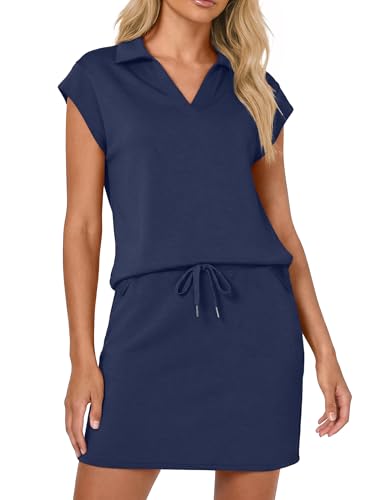 Womens Two Piece Skirt Set: Cap Sleeve Lapel Top & Short Skort