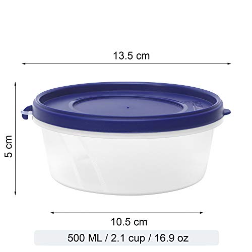 Image of Cutting EDGE 500ml Nesterware Food Storage Container Set of 6 for Pulses, Sugar, Tea, Cereals, Travelling, Spices, Office, Lunch Box (Dark Blue)