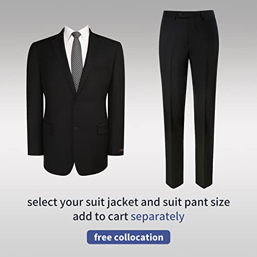 AMY ZHU Men’s Classic Fit Premium Suit Separates – Stretch Blazer & Flat Front Dress Pants for Business Wedding Wear4