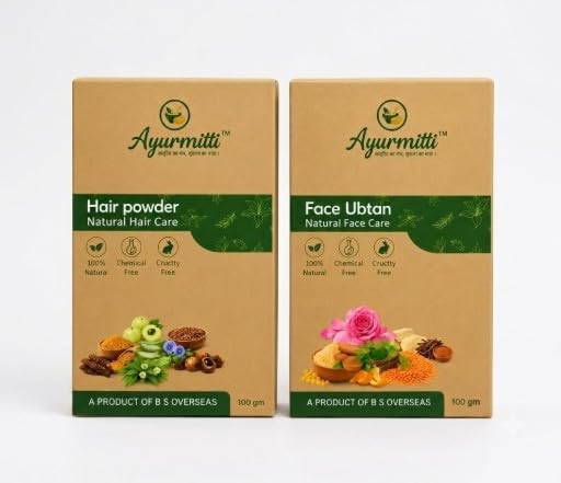 Complete Ayurvedic Beauty Combo | Natural Face Ubtan (100g) + Herbal Hair Care Powder (100g) | Pure Skin Brightening Face Pack & Hair Fall Control Wash Kit | 100% Chemical-Free & Cruelty-Free-image-20