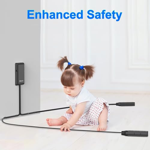 Câble d'extension double ultra plat 6 prises de 1,8m pour une alimentation discrète