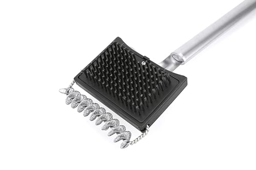 Brosse à barbecue multifonctionnelle avec brosse de rechange en acier