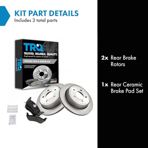 Image of TRQ Rear Brake Pad and Rotor Set Ceramic