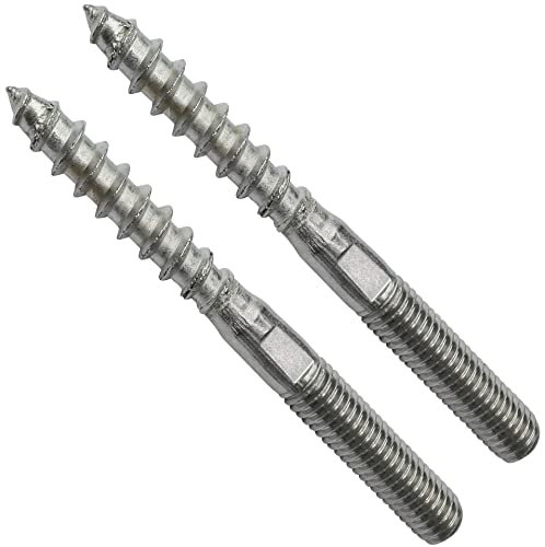 AERZETIX - C49431 - Lot de 2 Vis à double filetage M8x80mm en inox A2 - goujon patte à vis