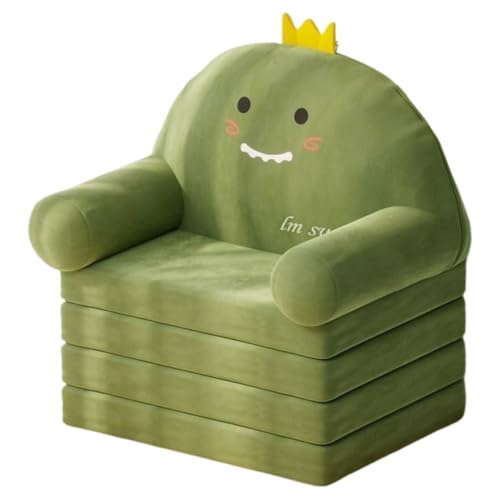 Vzqr ソファーベッド 折りたたみ式 畳クッション 一人用 ふわふわ コンパクト 漫画デザイン グリーン 160cm (160cm,グリーンB)