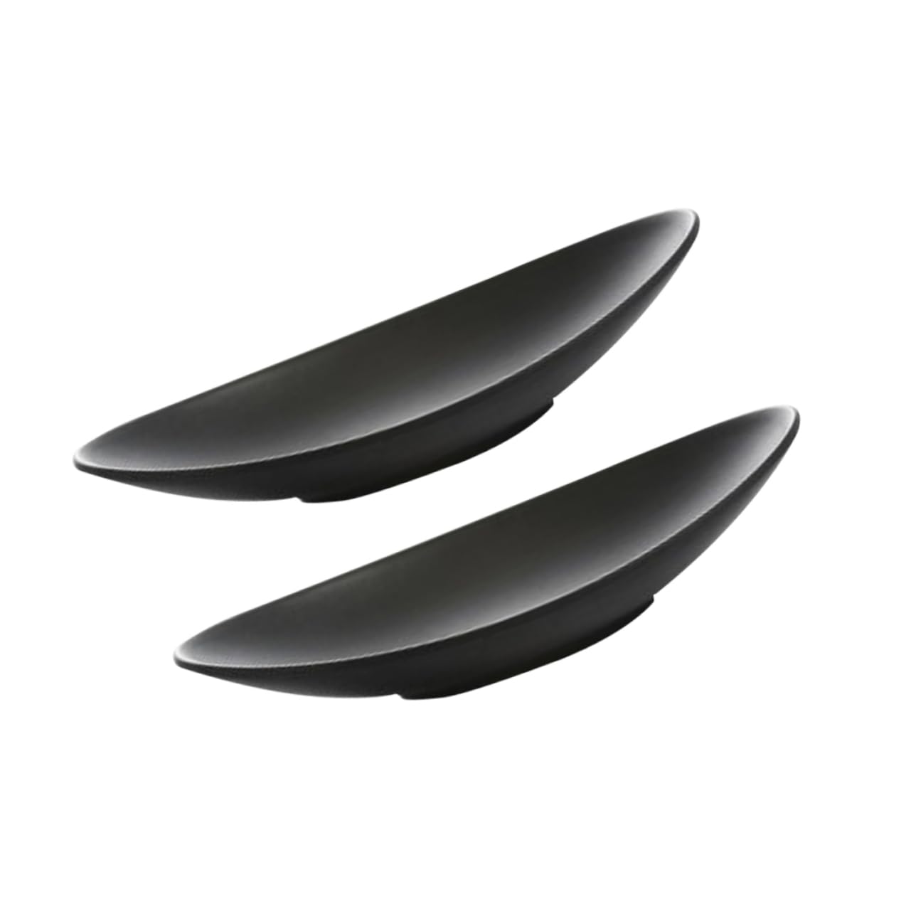 Wakauto 2pcs Boat Style Sushi Tray Elegant Sashimi Serving Dish for Restaurant and Home Use Heat Resistant Cuisine Plate for Snacks and Desserts Black