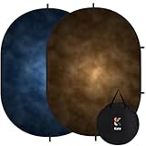 Kate Collapsible Backdrop for Photography Dark Blue&Brown Pop Up Photo Backdrops Portable Background for Portrait, Live Streaming, 5x6.5ft