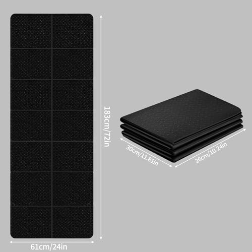 Esterilla de yoga plegable, antideslizante y portátil, esterilla de gimnasia, antideslizante, ligera, TPE, esterilla de yoga de viaje para viajes, pilates, yoga, fitness, deportes, 183 x 61 x 0,4 cm - imagen 5