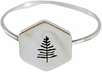 Vista 1 de Hexagon Nature Ring • Dainty Sterling Silver or Gold-Filled Ring • Tiny Stack Ring • Hike Jewelry • Ocean Wave, Evergreen, Mountain Ring