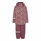 Celavi Mädchen Rainwear Set-AOP Regenjacke, Rose Brown, 80