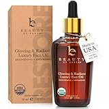USDA Organic Face Oil – USA Made with Natural Ingredients, Brightens & Smooths Fine Lines & Wrinkles, Non-comedogenic Lightweight Facial Oil for Dry & Sensitive Skin with Moringa, Jojoba & Argan Oils