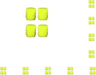 Juego de 10 tapas universales de plástico para válvulas de neumáticos de coche, 4 unidades, impermeables, brillantes, accesorios para coche, color amarillo