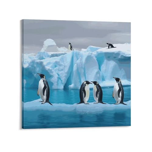 Toile murale moderne pour salle de bain paysage iceberg 60cm