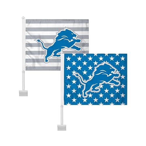 FOCO Detroit Lions NFL 2 Pack Solid Americana Car Flag