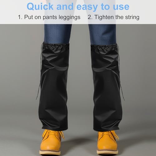 ZMDMAH Gamaschen Wandern, XXL Schwarz Beinschutz Gaiter Einstellbare Wasserdicht Atmungsaktive Staubdicht Outdoor Gamaschen Legging Gaiter, Wandergamaschen für Outdoor Wandern Skifahren Klettern