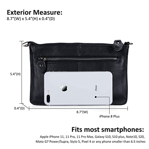 Befen Black Small Wristlet Crossbody Clutch Purse + Black Wristlet Clutch Wallet For Women thumb #4