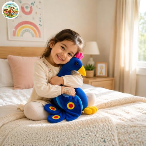 Image of Chi-Chimpu Toyss Peacock Soft Toy 40 CM for Kids | Ultra Soft Plush Stuffed Peacock | Premium PP Cotton Filled Bird Plush | Washable Cuddly Toy | Birthday Gift for Boys, Girls & Toddlers