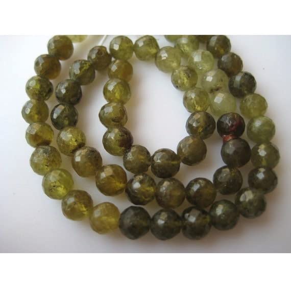 Grenat vert naturel en perles facettées de 6mm LKBEADS, l'élégance de la vessonite