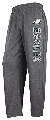 Zubaz NFL Mens Poly Fleece Team Name Dark Heather Gray Sweatpants Philadelphia Eagles X-Large