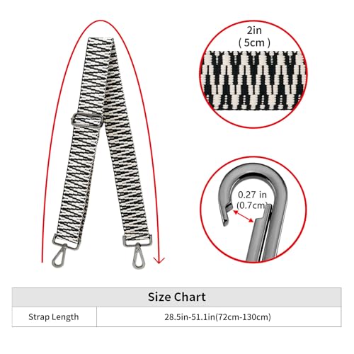 Image of ZOOEASS Nickel Buckles Wide Shoulder Strap Adjustable Replacement Belt Gun Buckles Guitar Style Crossbody Bag Strap