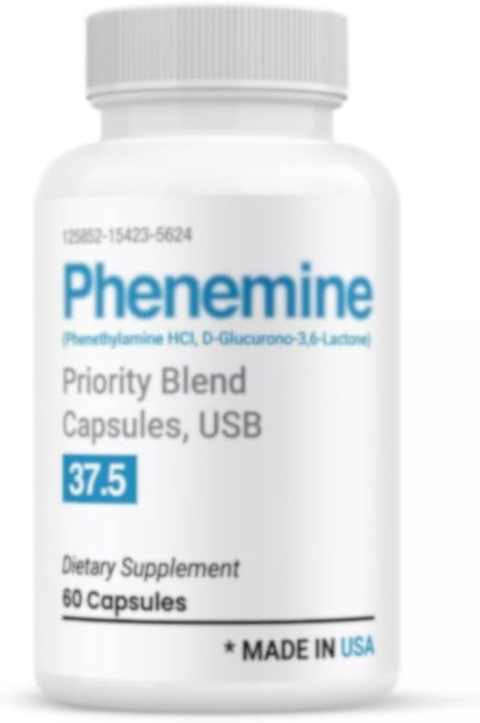 Phene.Mine Diet Pills 37.5, Priority Blend 60 Capsules (1pack)