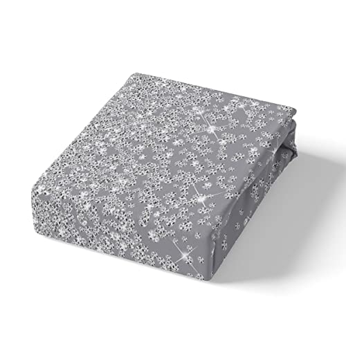 Silver Glitter Duvet Cover (No Glitter) Bling Party Decorations Bedding Set Diamond Grey Comforter Cover For Boys Girls Children Teens Bedroom Decor Bedspread Cover Twin Size Bedclothes Zipper #TOP3