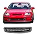 Grille Compatible With 1996-1998 Civic | ABS Black Front Bumper Hood Grill Hood Guard by IKON MOTORSPORTS | 1997