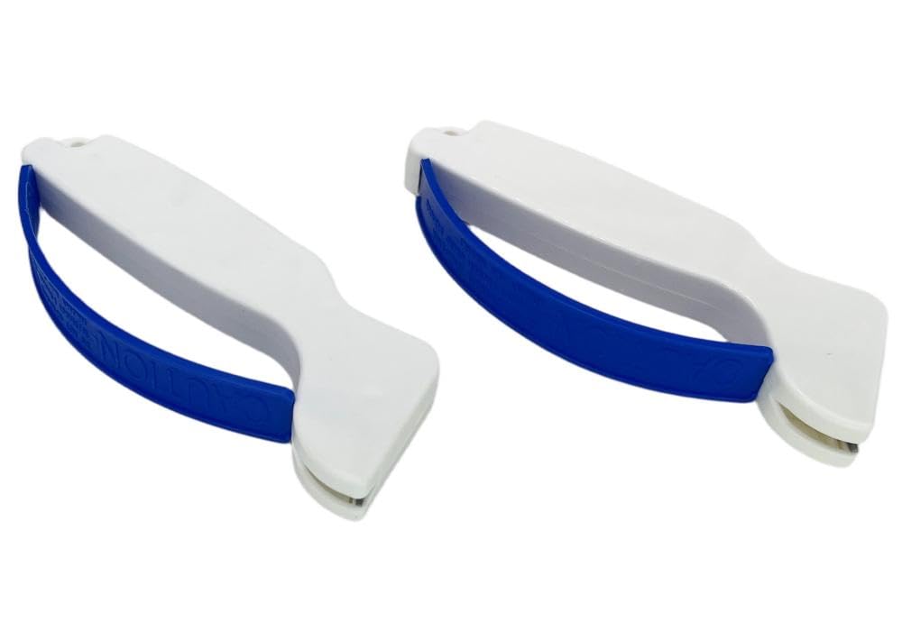 Knife Sharpener Hand-Held Carbide Blade Sharpener 2-Pack White - Replacement for Professional Chef Kitchen Knives Sharpens Straight Serrated