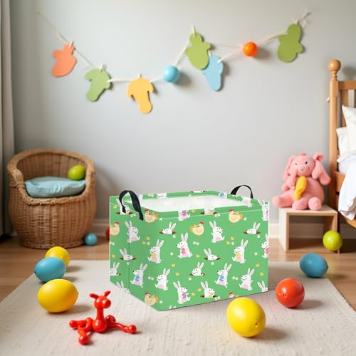 Image of Rectangular Easter Basket for Kids Baby Easter Basket for Boys and Girls Cute Toy Storage Organizer Bin Box Room Decor(Cute Easter Basket)