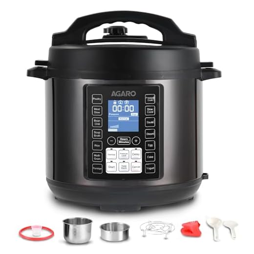 AGARO Imperial Electric Pressure Cooker, 6 litre, 14 Pre-Set multi Cooking Functions, Adjustable Pressure, Timer, Stainless Steel Pot, Pressure Cook, Slow Cook, Saute & More, Black, Outer Lid