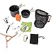 Luzhengyang Non-Stick Camping Cookware Set Pot Pan Spoon Wine Opener Picnic BBQ Hiking Backpacking Stove Utensil - Green