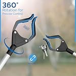 FitPlus 2025 Upgrade PowerGrip T9, Grabber Reacher Tool, Wide Jaw, Foldable, Steel Cable, with 96 Grip Points for Firm Grip, 32" with Magnet (Blue, 32 Inch (Pack of 1))