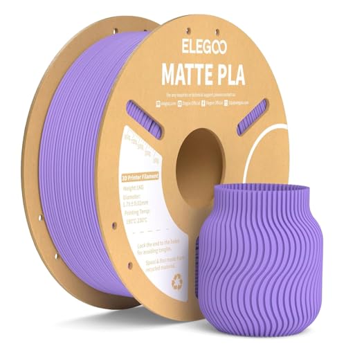 Image of ELEGOO Matte PLA 3D Printer Filament Lavender Purple1.75mm | Precision ±0.02mm | Matte Finish, Tangle-Free | 1KG Spool | Reliable Adhesion | Compatible with FDM Printers