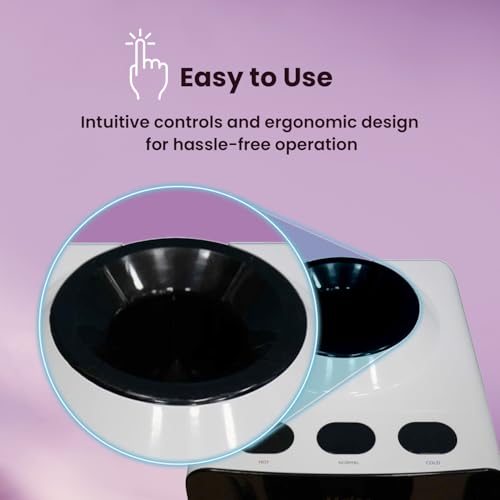 Image of Haier Pro Series Table Top Hot Normal & Cold Water Dispenser | Black & White Colour | Top Push Button Operation with Large Dispensing Space | Heating Capacity 5 Ltrs Per Hour