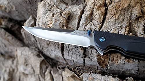 Camillus Keto 8" Folding Knife, Titanium Bonded 420 Stainless Steel Drop-Point 3" Blade With Pocketclip (19392),Black #TOP7