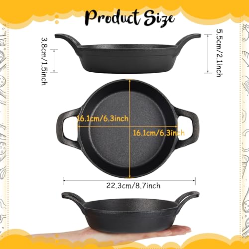 image for Ziliny Mini Skillets Cast Iron Pan 6.34 x 6.34 x 1.5 Inch Cast Iron Ra