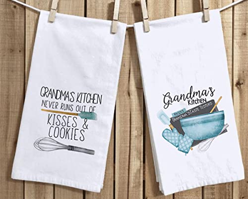 Grandma's Gift Kitchen Dish Towels, 18 X 28 Inch Mother's Day Anniversary Grandmother Tea Towels For Cooking Baking Set Of 2 #TOP2