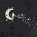 Moon Glow in Dark Wall Stickers, Benbo Fairytale Fairy and Stars Vinyl Luminous Wall Decals for Nursery Kid's Room DIY Home Decor Mural Decoration