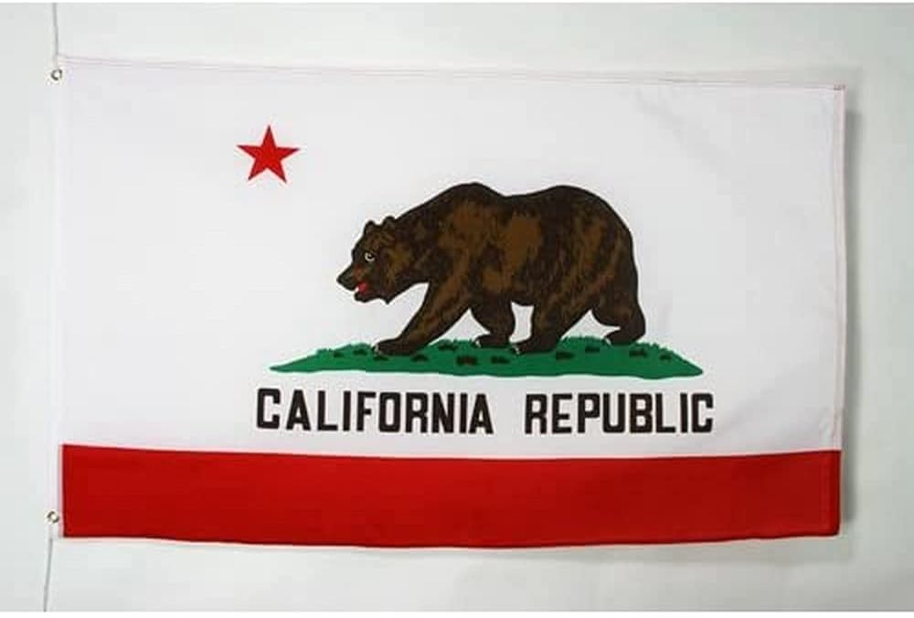 AZ FLAGCalifornia Flag - 3x5 Ft - Light Polyester Californian Banner with Two Brass Eyelets - Fade Resistant - Vivid Colors - 3' x 5' Feet - 150x90 Cm